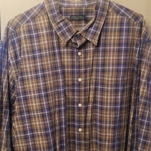 Men's button down 3XL Brown/Blue